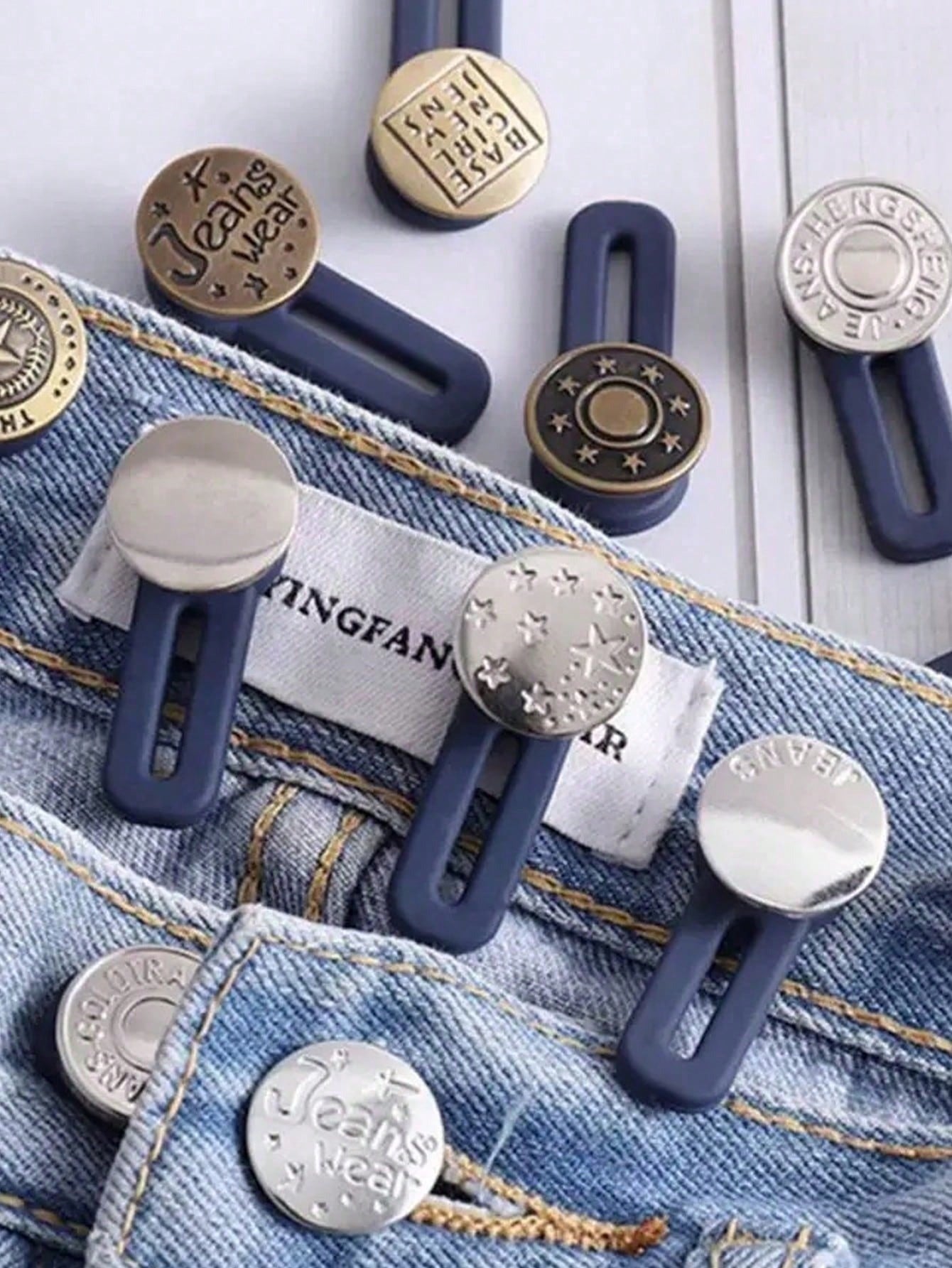3 pezzi Bottoni elastici casuali per l'espansione della vita, bottoni regolabili universali senza cuciture per l'estensione della vita dei jeans