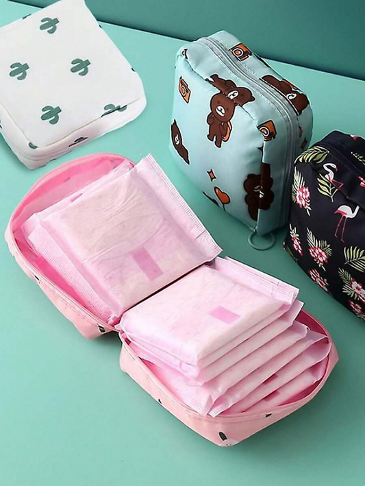 1 pezzo Borsa portatile per assorbenti igienici, borsa per assorbenti in tessuto Oxford con cerniera, borsa da viaggio multifunzionale alla moda e pratica - perfetta per articoli da toeletta, assorbenti igienici, borsetta