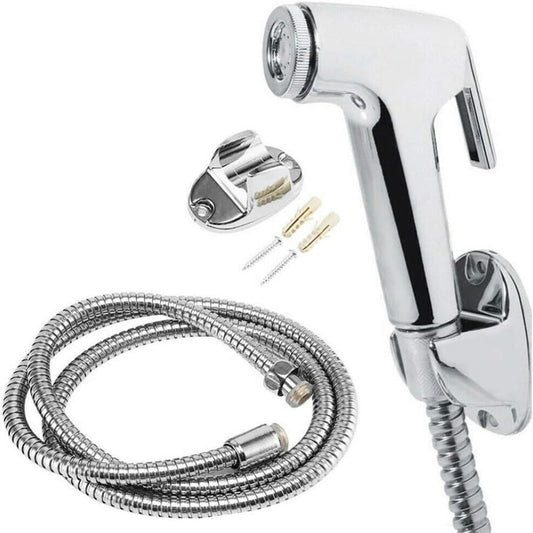 Set di doccetta bidet per bagno e toilette, pistola spray in ABS con rubinetto dell'acqua, soffione spray per bagno e toilette, 1 set (doccetta+tubo+supporto base), decorazione per bagno e casa, accessori per il bagno