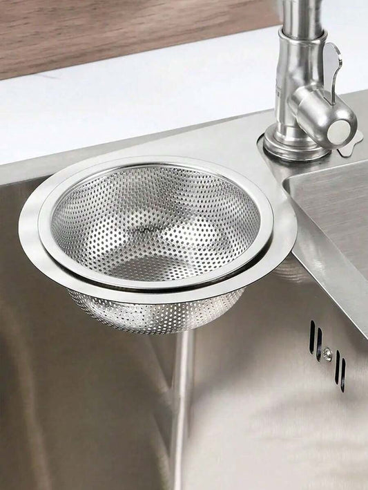 Filtro per lavello da cucina in acciaio inossidabile salvaspazio e filtro di piccole dimensioni in rete per lavello da cucina monouso - ideale per residui di cibo e filtraggio di verdure, cestello di scarico in metallo per un flusso d'acqua efficiente