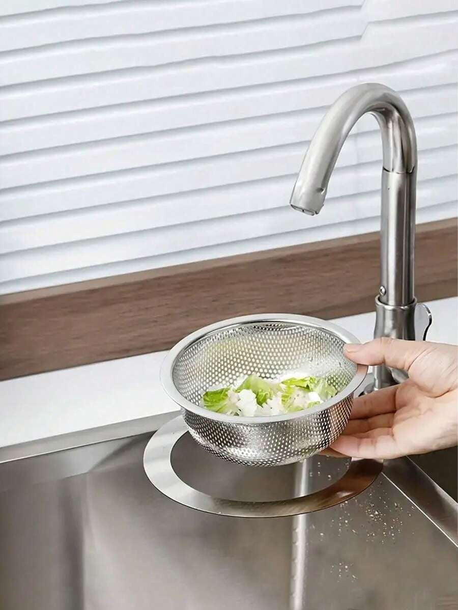 Filtro per lavello da cucina in acciaio inossidabile salvaspazio e filtro di piccole dimensioni in rete per lavello da cucina monouso - ideale per residui di cibo e filtraggio di verdure, cestello di scarico in metallo per un flusso d'acqua efficiente