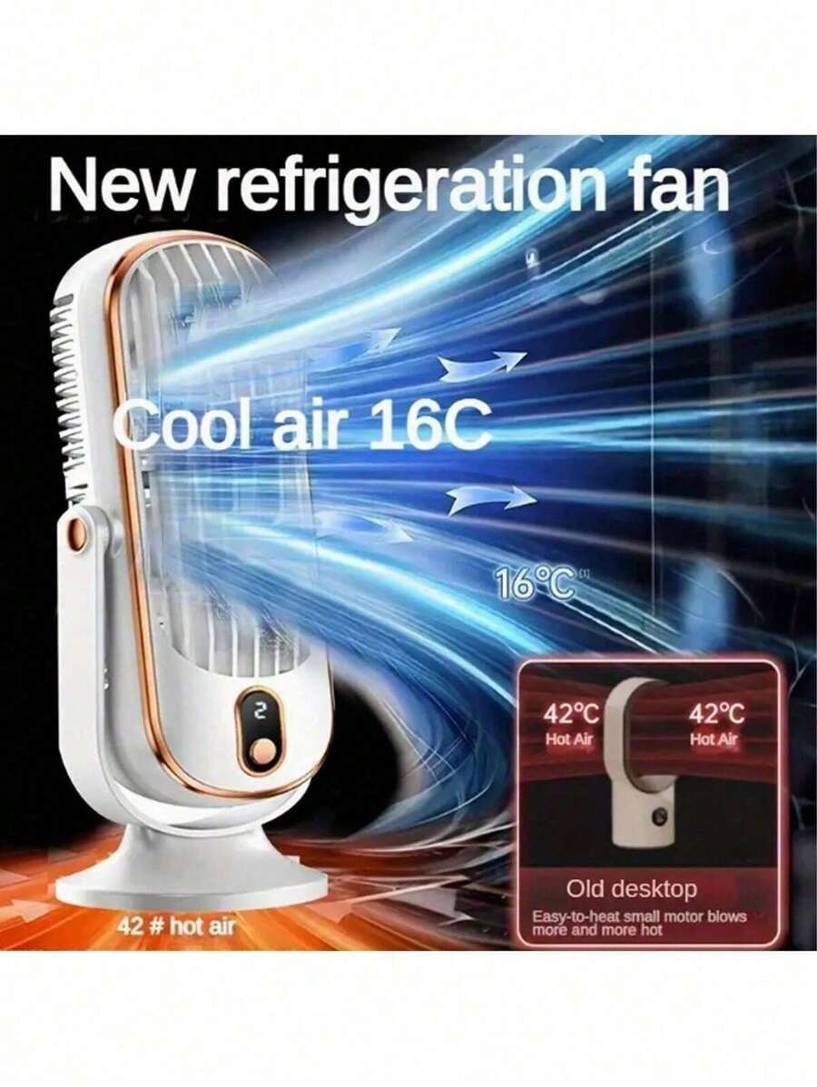 Condizionatore d'aria portatile, nuovo ventilatore portatile, piccolo condizionatore d'aria domestico, ventilatore di raffreddamento a 5 velocità, con soffiatore a 720°, batteria ricaricabile USB al litio, materiale in plastica, adatto per ufficio