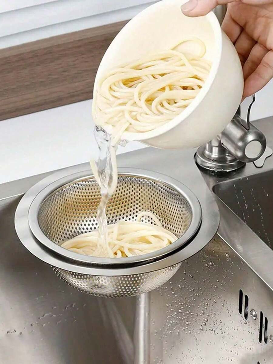 Filtro per lavello da cucina in acciaio inossidabile salvaspazio e filtro di piccole dimensioni in rete per lavello da cucina monouso - ideale per residui di cibo e filtraggio di verdure, cestello di scarico in metallo per un flusso d'acqua efficiente