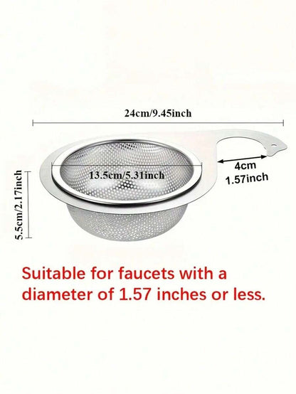Filtro per lavello da cucina in acciaio inossidabile salvaspazio e filtro di piccole dimensioni in rete per lavello da cucina monouso - ideale per residui di cibo e filtraggio di verdure, cestello di scarico in metallo per un flusso d'acqua efficiente