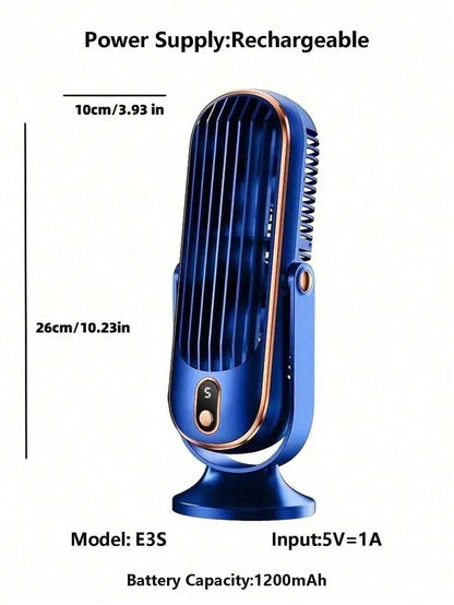 Condizionatore d'aria portatile, nuovo ventilatore portatile, piccolo condizionatore d'aria domestico, ventilatore di raffreddamento a 5 velocità, con soffiatore a 720°, batteria ricaricabile USB al litio, materiale in plastica, adatto per ufficio
