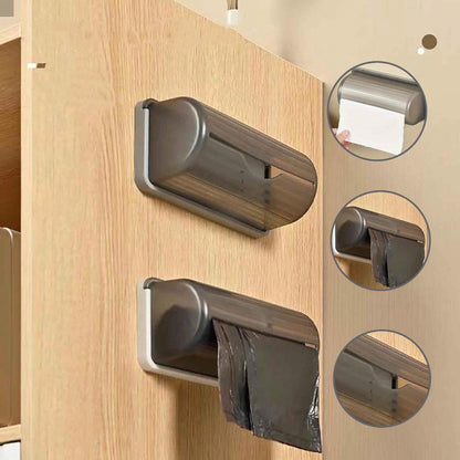 1 Pezzo Portarotolo Per Dispenser Sacchi Della Spazzatura, Organizzatore Di Dispenser Per Sacchi Di Plastica Da Parete Sottolavello Per La Cucina Compatibile Con Rotoli Di Sacchi Della Spazzatura (bianco, Grigio)