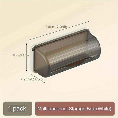 1 Pezzo Portarotolo Per Dispenser Sacchi Della Spazzatura, Organizzatore Di Dispenser Per Sacchi Di Plastica Da Parete Sottolavello Per La Cucina Compatibile Con Rotoli Di Sacchi Della Spazzatura (bianco, Grigio)
