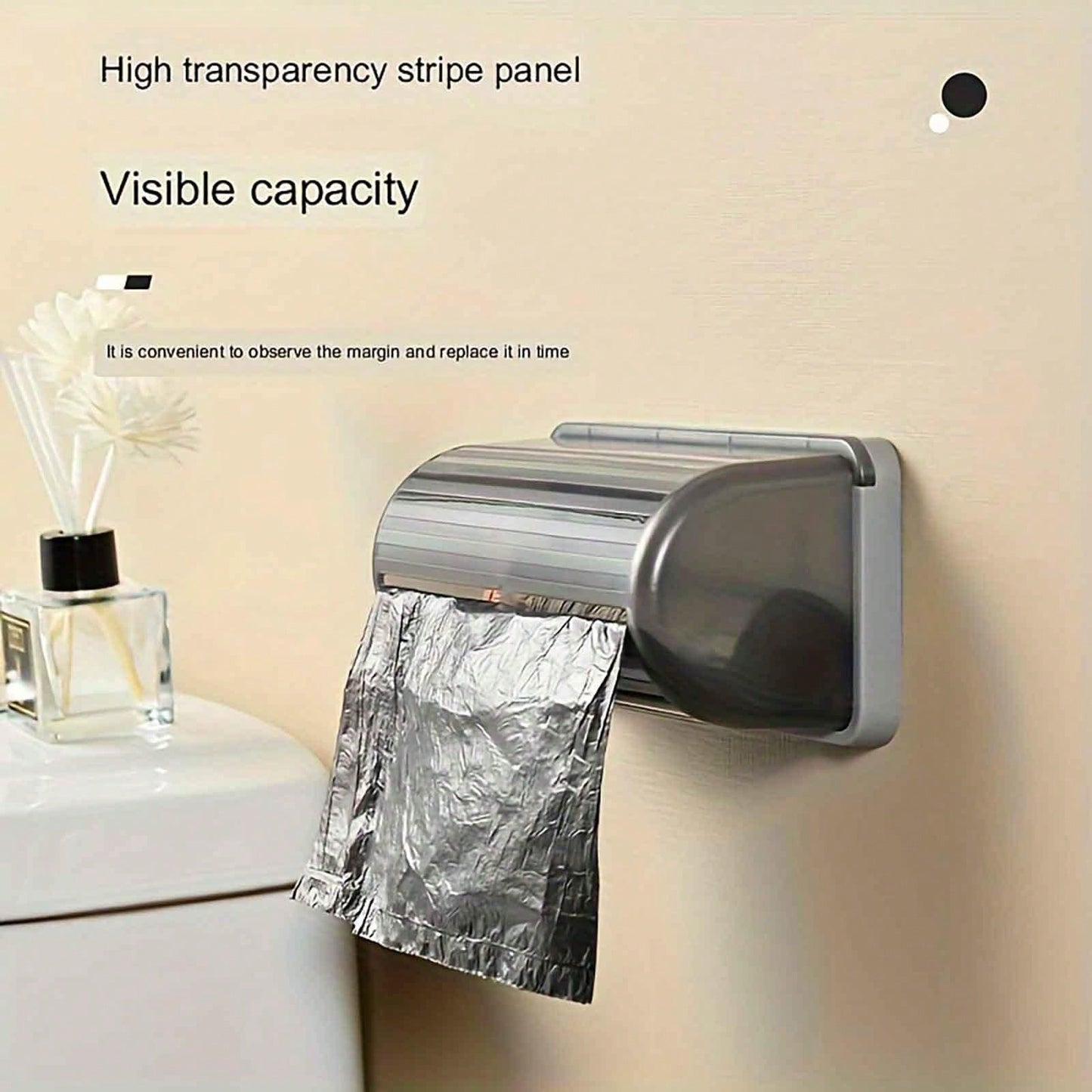 1 Pezzo Portarotolo Per Dispenser Sacchi Della Spazzatura, Organizzatore Di Dispenser Per Sacchi Di Plastica Da Parete Sottolavello Per La Cucina Compatibile Con Rotoli Di Sacchi Della Spazzatura (bianco, Grigio)