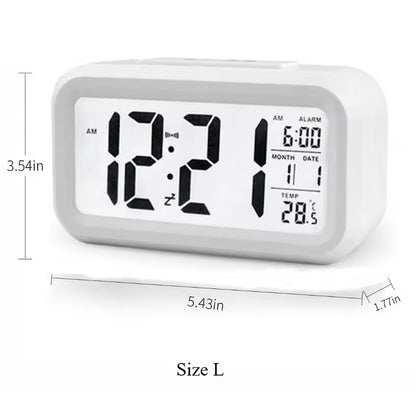 LED Orologio digitale con calendario perfetto per tavoli, camera da letto, soggiorno. Luminosità automatica.