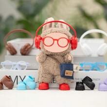 Set di abbigliamento di moda per Labubu di 2a/3a generazione, modello artistico da 17 cm con accessori completi - cuffie + occhiali + stivali colorati, abbigliamento in miniatura rimovibile