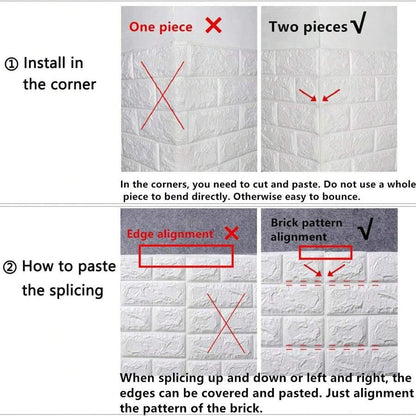 1/10/20 pezzi Pannelli da parete 3D bianchi autoadesivi, adesivi da parete in schiuma per decorazione domestica, rivestimento murale impermeabile facile da applicare e rimuovere, aspetto realistico di mattoni per soggiorno, camera da letto e cucina