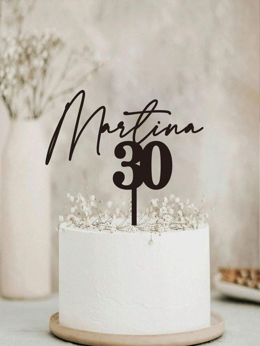 Decorazione personalizzata per torta di compleanno, con nome e età in dorato e specchiato, per decorazione di feste di compleanno, riutilizzabile, di alta qualità, personalizzata, unica, idea regalo ideale per lei, lui