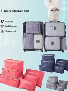 7 pezzi Set di borse da viaggio per contenere e organizzare valigia, abiti, scarpe, articoli da toeletta, scatole, portatili, impermeabili, multifunzionali, adatti per rossetti, pennelli, cosmetici, telefoni, monete, piccoli oggetti,