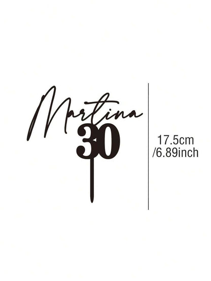 Decorazione personalizzata per torta di compleanno, con nome e età in dorato e specchiato, per decorazione di feste di compleanno, riutilizzabile, di alta qualità, personalizzata, unica, idea regalo ideale per lei, lui