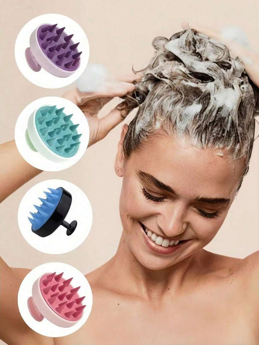 Spazzola per massaggio del cuoio capelluto, massaggiatore del cuoio capelluto in paglia di grano, strumento per il lavaggio dei capelli in paglia di grano, spazzola per capelli in silicone, raschietto per cuoio capelluto esfoliante