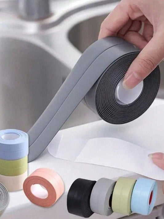 2 Rotoli di nastro adesivo impermeabile autoadesivo - Sigillante a tenuta stagna per superfici multiple per bagno, cucina, tubi, bordo vasca, water e top - Striscia in plastica/legno/tessuto facile da installare, durevole