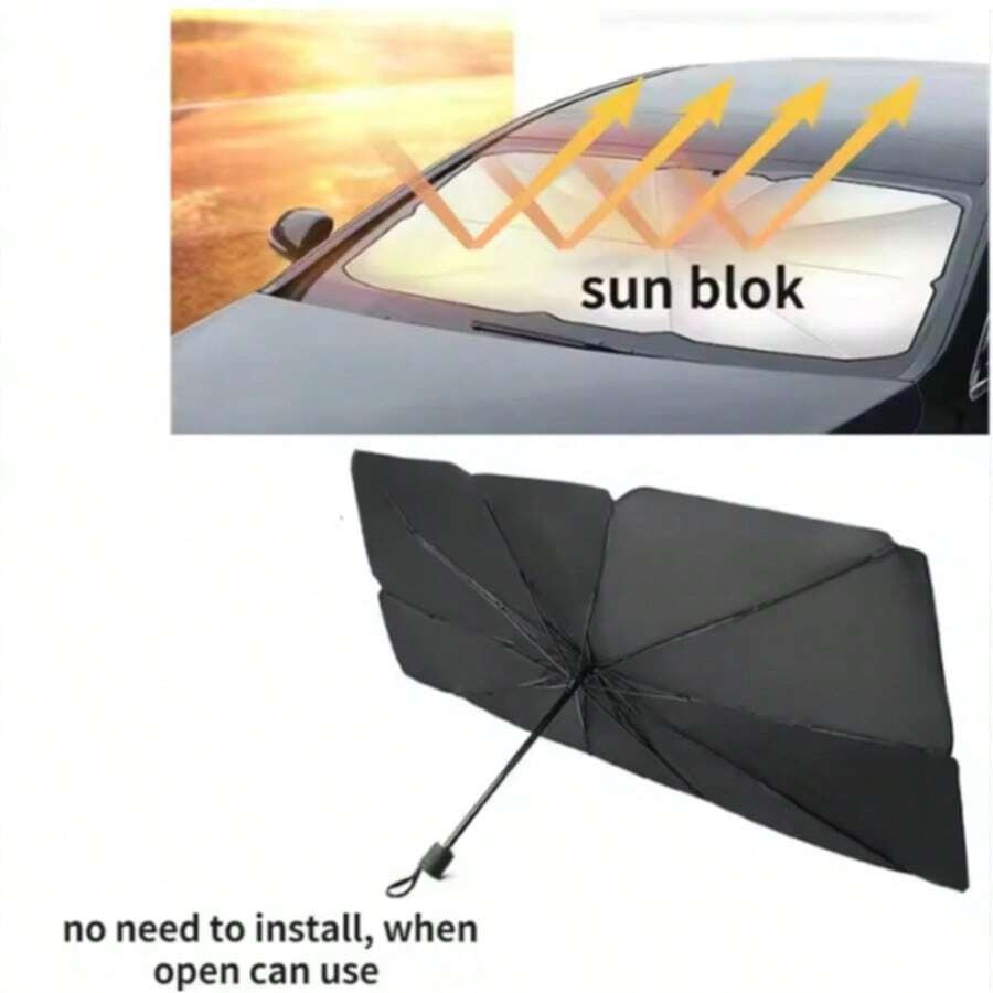 1 pezzo Parasole per auto pieghevole manualmente | Parasole resistente ai raggi UV per finestrini anteriori per adulti - Regalo aziendale, articolo pratico per l'uso in auto d'estate | Può evitare la luce solare diretta e ridurre la temperatura