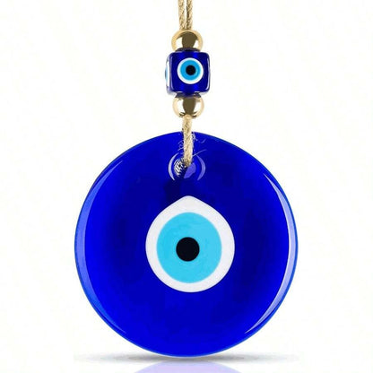Amuleto da parete in vetro blu stile turco e greco, portafortuna e protezione, decoro da parete artigianale, adatto per casa, ufficio, giardino e ingressi