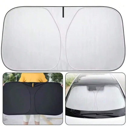 1 pezzo Parasole per auto pieghevole manualmente | Parasole resistente ai raggi UV per finestrini anteriori per adulti - Regalo aziendale, articolo pratico per l'uso in auto d'estate | Può evitare la luce solare diretta e ridurre la temperatura