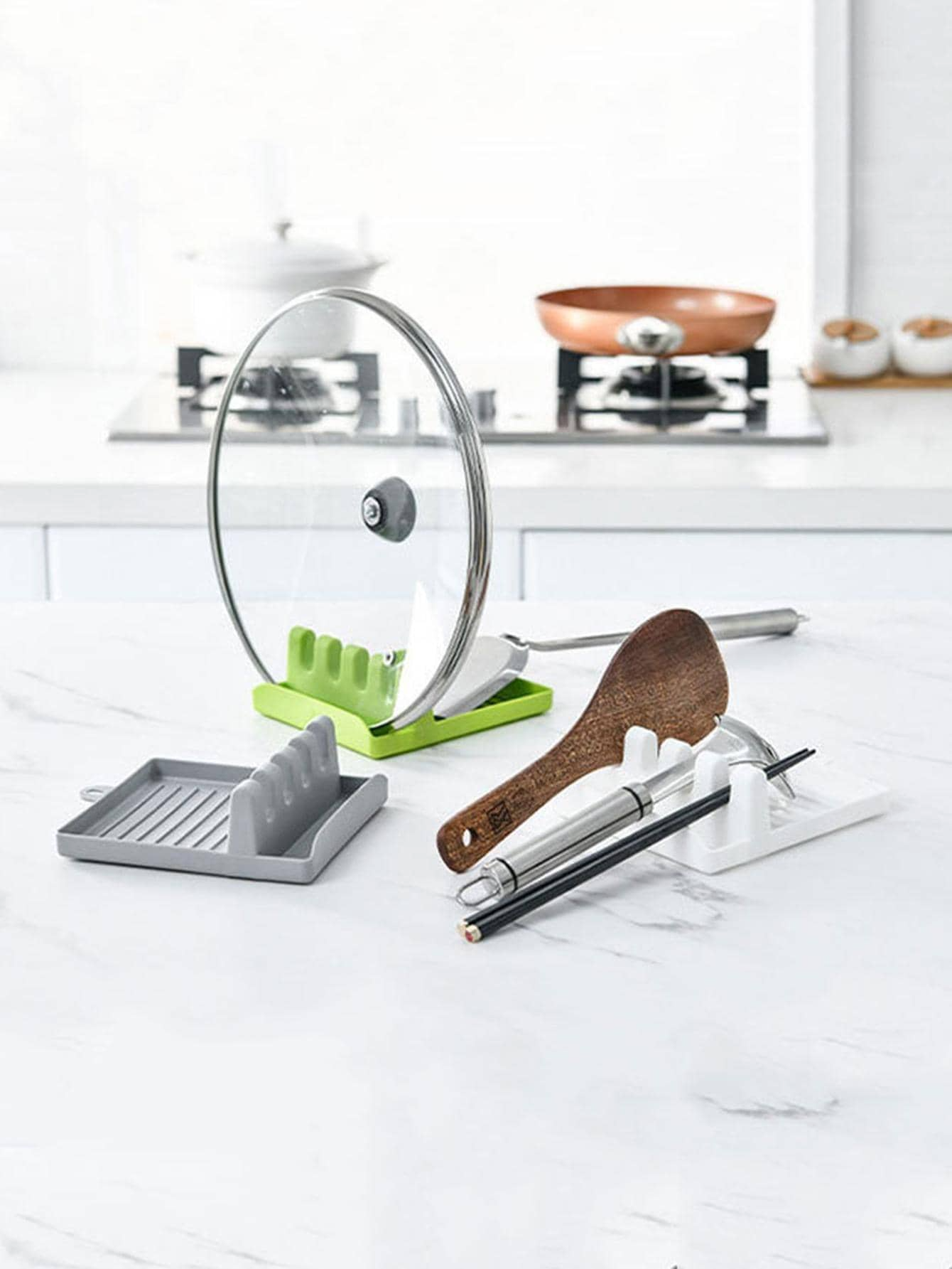 1 pezzo Portaoggetti multifunzione da parete per stoviglie da cucina, con supporto per cucchiaio, portaposate e portacoperchi, regalo di Natale per la cucina