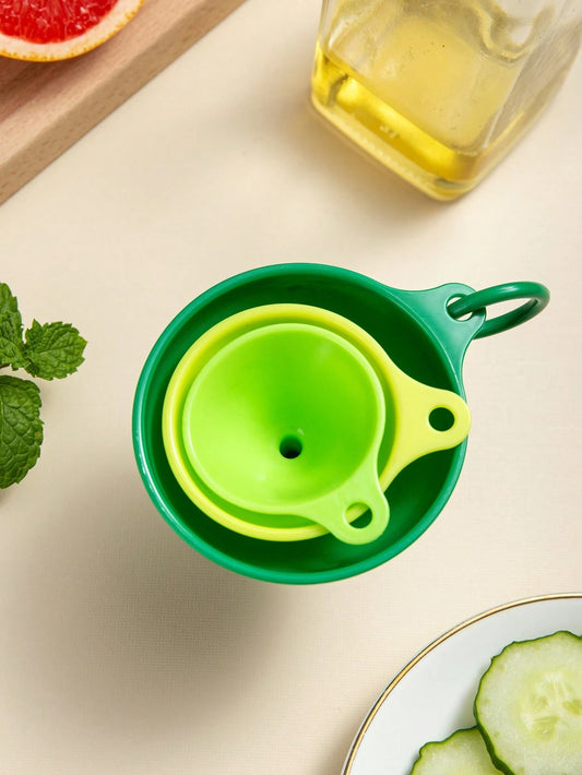 Set di 3 imbuti in plastica di dimensioni piccola/media/grande, imbuti da cucina per versare olio e liquidi