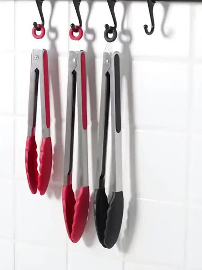 1/3/6 Pezzi Pinze per alimenti in acciaio inossidabile, Pinze piccole da 7 pollici, Mini morsetti per alimenti, molletta per cucina con manici in nylon, Resistenti al calore, Anti scottatura, Portatili, Adatte per bistecche, buffet, griglia e uso esterno