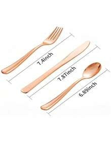 75 pezzi Set di posate decorative argento e oro - inclusi 25 forchette, 25 coltelli, 25 cucchiai da tavola - Lavabili e riutilizzabili per matrimoni, feste, cene, matrimoni, cucina e San Valentino, forniture scolastiche