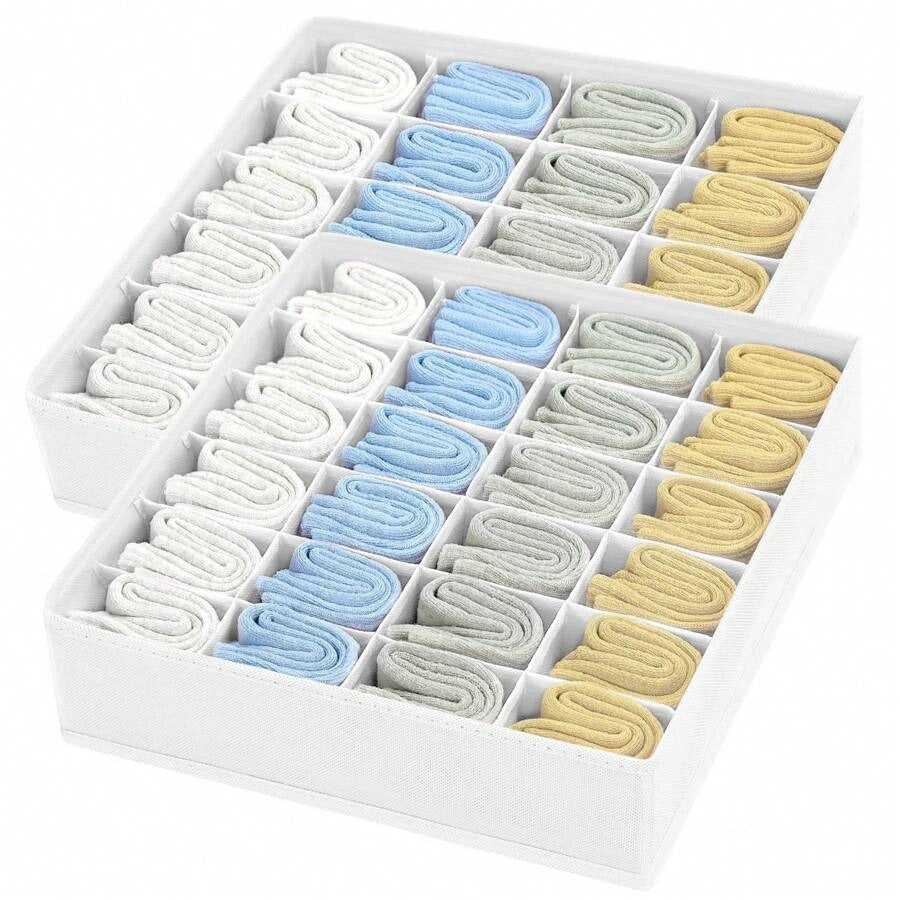 3 pezzi Divisori organizer per cassetti dei calzini, organizer per biancheria intima, 20 scomparti per organizzare e conservare calzini, fazzoletti, cravatte, cinture (grigio)