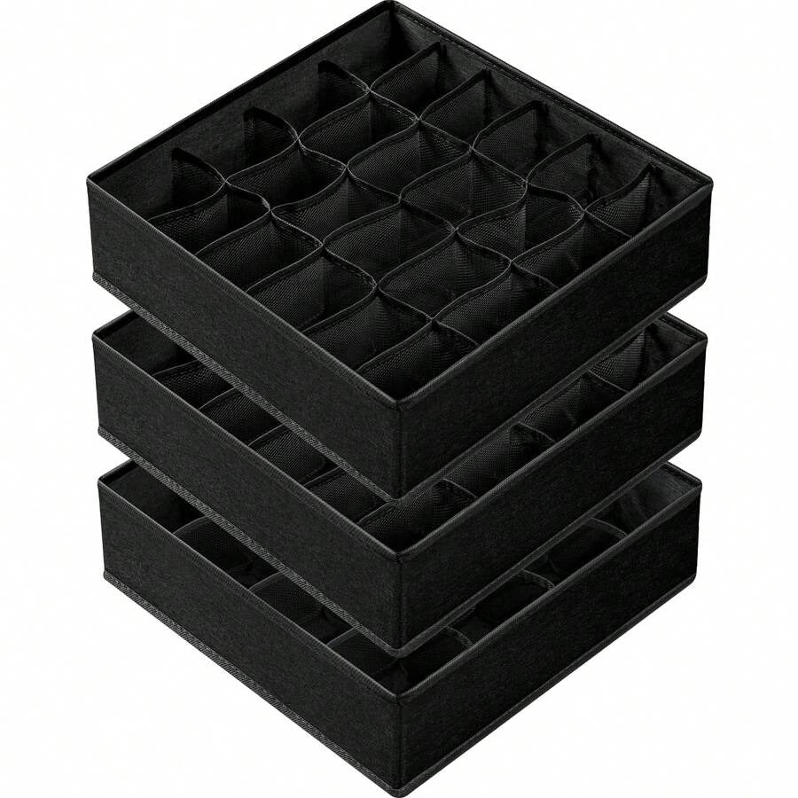 3 pezzi Divisori organizer per cassetti dei calzini, organizer per biancheria intima, 20 scomparti per organizzare e conservare calzini, fazzoletti, cravatte, cinture (grigio)