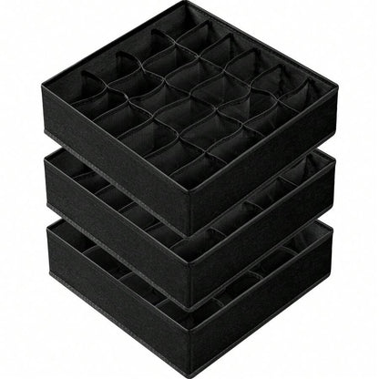 3 pezzi Divisori organizer per cassetti dei calzini, organizer per biancheria intima, 20 scomparti per organizzare e conservare calzini, fazzoletti, cravatte, cinture (grigio)