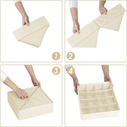 3 pezzi Divisori organizer per cassetti dei calzini, organizer per biancheria intima, 20 scomparti per organizzare e conservare calzini, fazzoletti, cravatte, cinture (grigio)