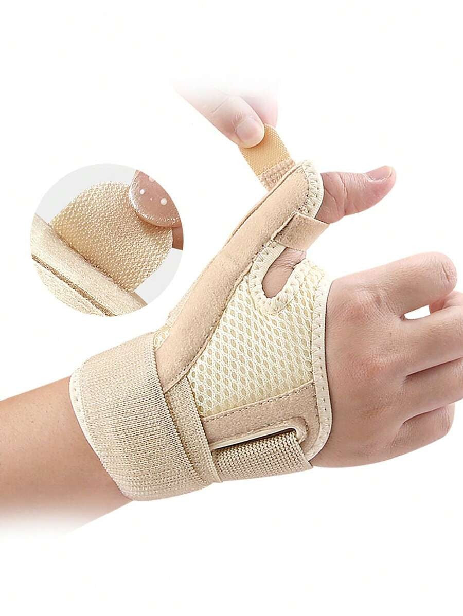 Tutore per polso sportivo con benda traspirante, fissaggio per il pollice, guanti di compressione regolabili con chiusura a strappo