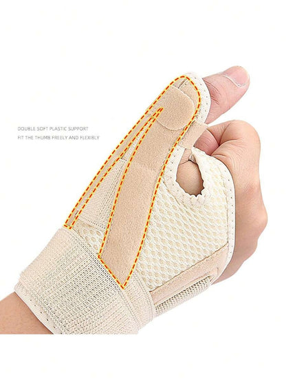 Tutore per polso sportivo con benda traspirante, fissaggio per il pollice, guanti di compressione regolabili con chiusura a strappo