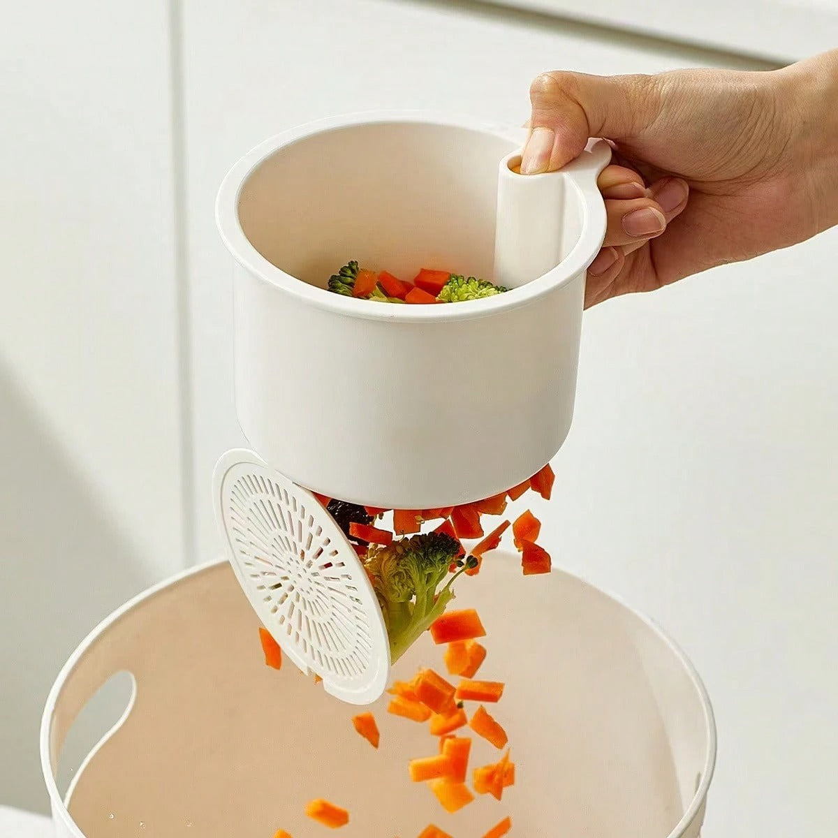 1 Pezzo Cestino scarico lavello da cucina, griglia scarico rubinetto ad apertura/chiusura con un clic, organizer portaoggetti per vasca di lavaggio verdura