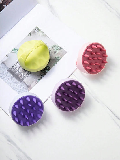 Spazzola per massaggio del cuoio capelluto, massaggiatore del cuoio capelluto in paglia di grano, strumento per il lavaggio dei capelli in paglia di grano, spazzola per capelli in silicone, raschietto per cuoio capelluto esfoliante