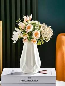 1 pezzo Vaso da scrivania bianco decorativo, vaso per fiori, vaso per fiori artificiali, contenitore floreale, vaso per fiori freschi e secchi, adatto per la casa