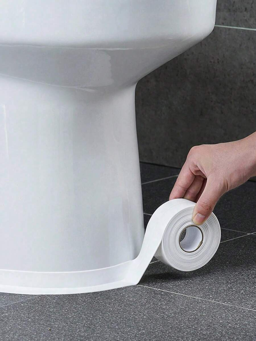 1 pezzo Sigillante per pavimenti da 1,5 pollici/3,7 cm bianco, strisce di sigillatura, nastro adesivo impermeabile antimuffa, nastro per sigillare giunti belli, nastro sigillante impermeabile per giunti in cucina, bagno e wc